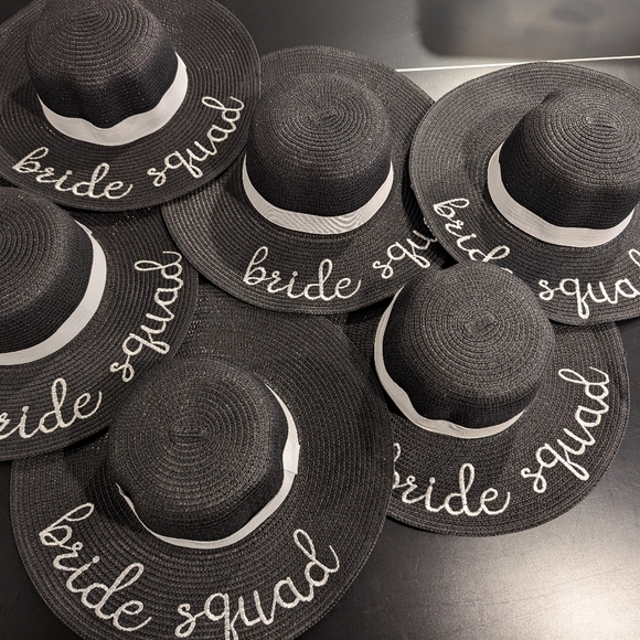 6x Bride Squad Sun Hats - Picture 1 of 6
